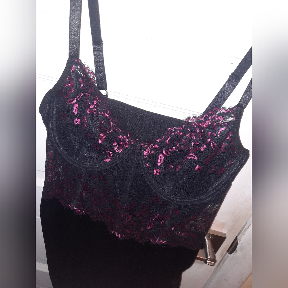 Black And Pink Lace Dress